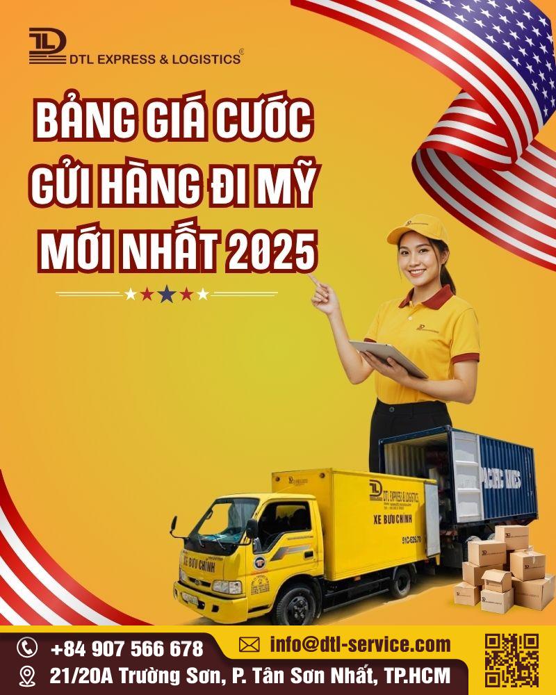 Bảng giá cước gửi hàng đi Mỹ mới nhất năm 2025